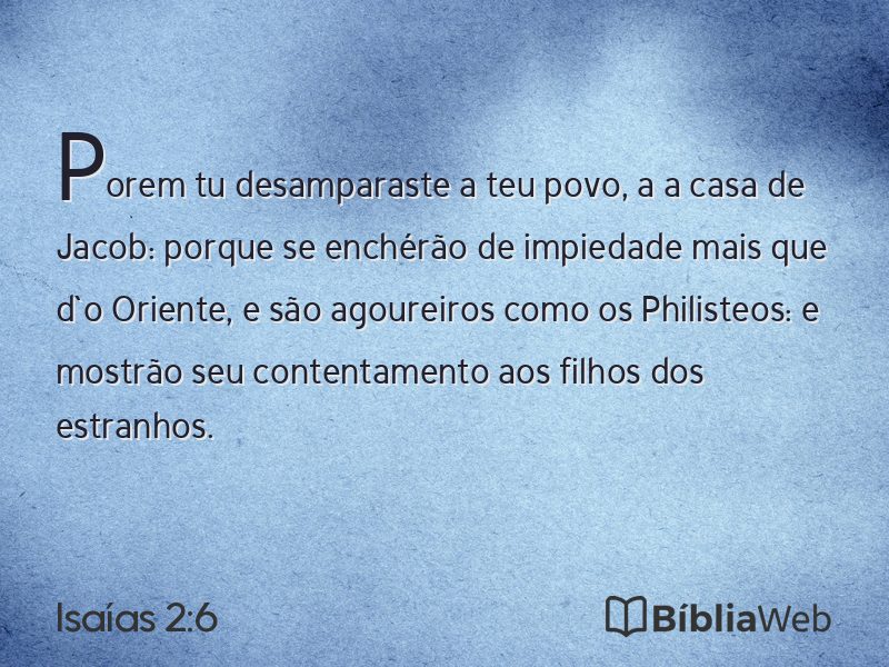 Isaías 2:6 em imagem para compartilhar