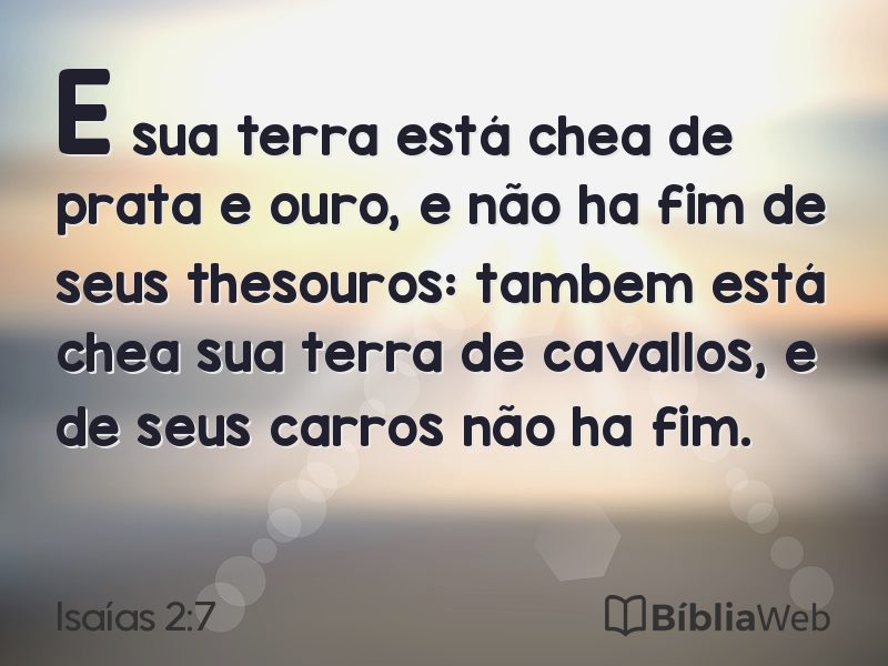 Isaías 2:7 em imagem para compartilhar