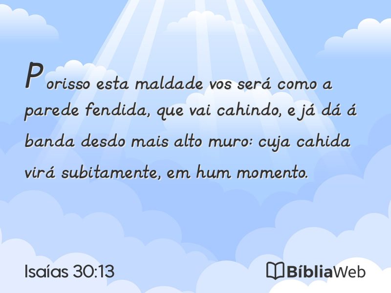 Isaías 30:13 em imagem para compartilhar