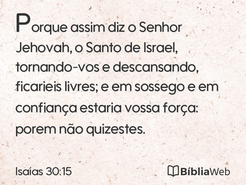Isaías 30:15 em imagem para compartilhar