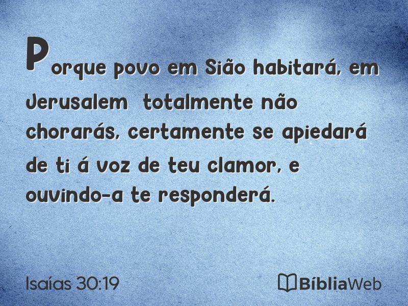 Isaías 30:19 em imagem para compartilhar