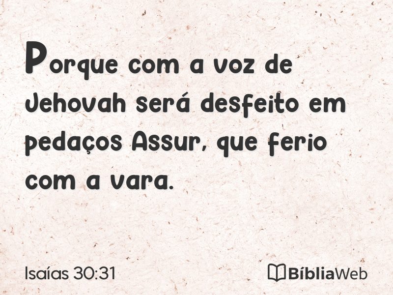 Isaías 30:31 em imagem para compartilhar
