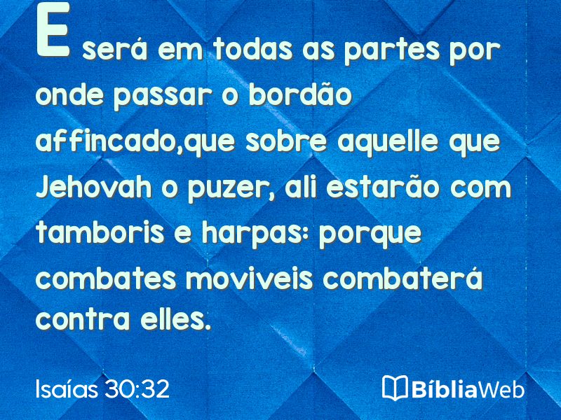 Isaías 30:32 em imagem para compartilhar