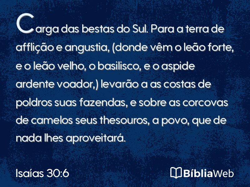 Isaías 30:6 em imagem para compartilhar