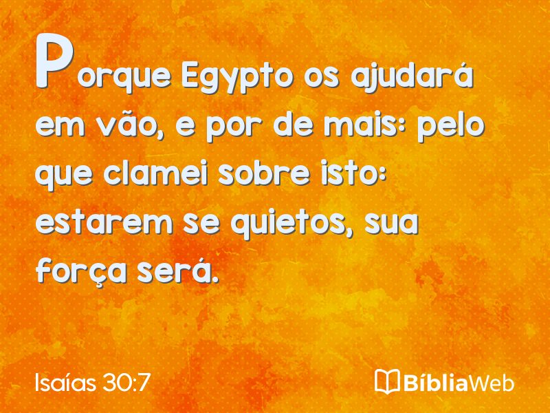 Isaías 30:7 em imagem para compartilhar