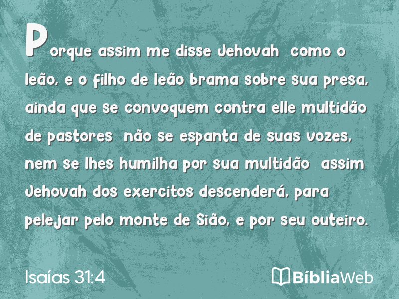 Isaías 31:4 em imagem para compartilhar