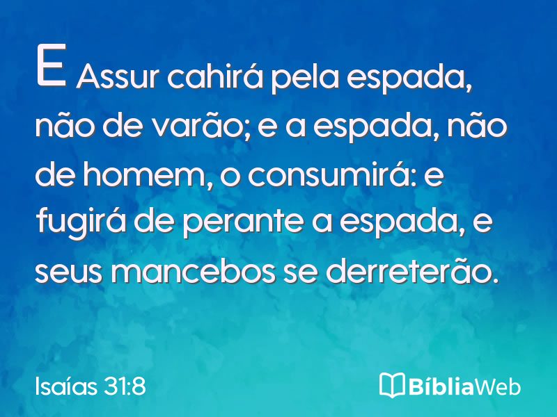 Isaías 31:8 em imagem para compartilhar