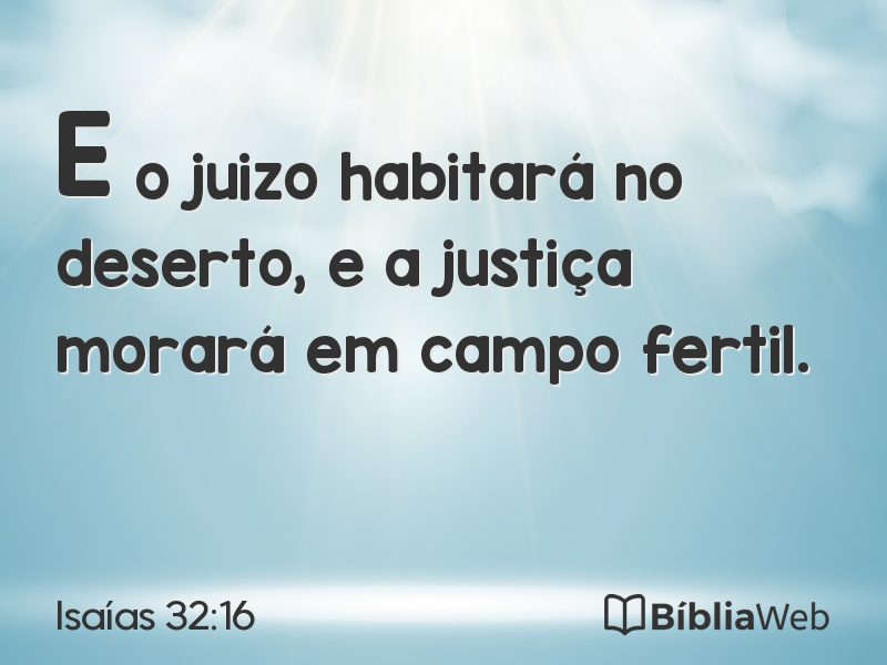 Isaías 32:16 em imagem para compartilhar