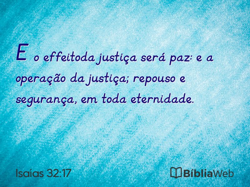 Isaías 32:17 em imagem para compartilhar