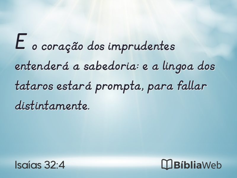 Isaías 32:4 em imagem para compartilhar