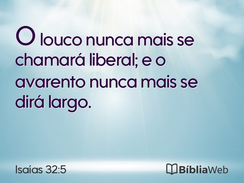 Isaías 32:5 em imagem para compartilhar
