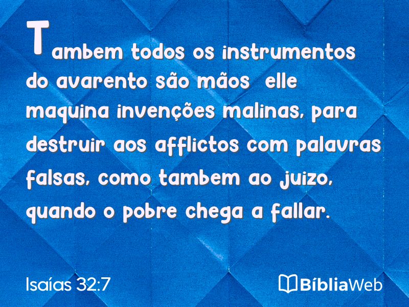 Isaías 32:7 em imagem para compartilhar