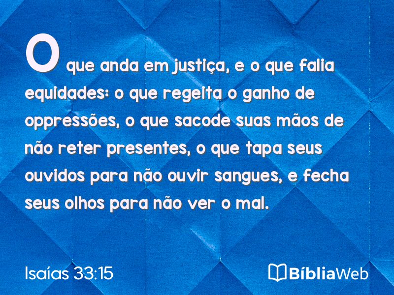 Isaías 33:15 em imagem para compartilhar