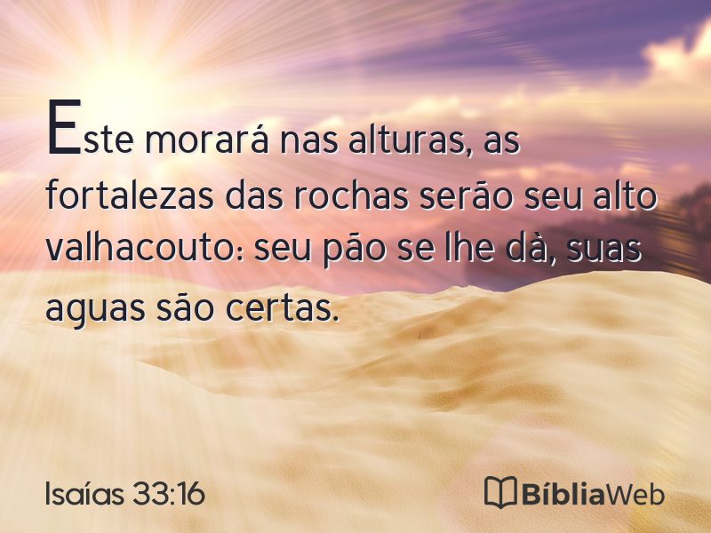 Isaías 33:16 em imagem para compartilhar