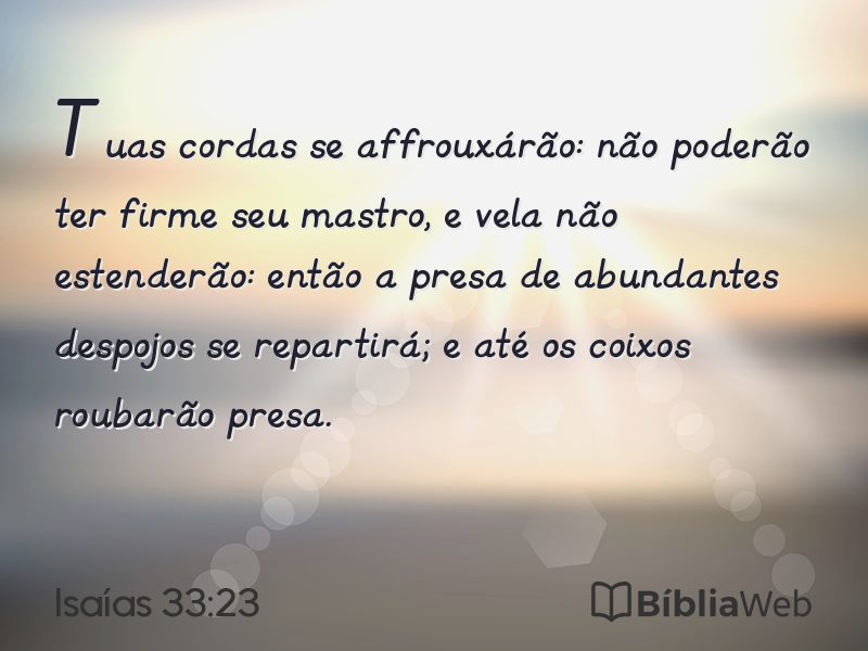 Isaías 33:23 em imagem para compartilhar
