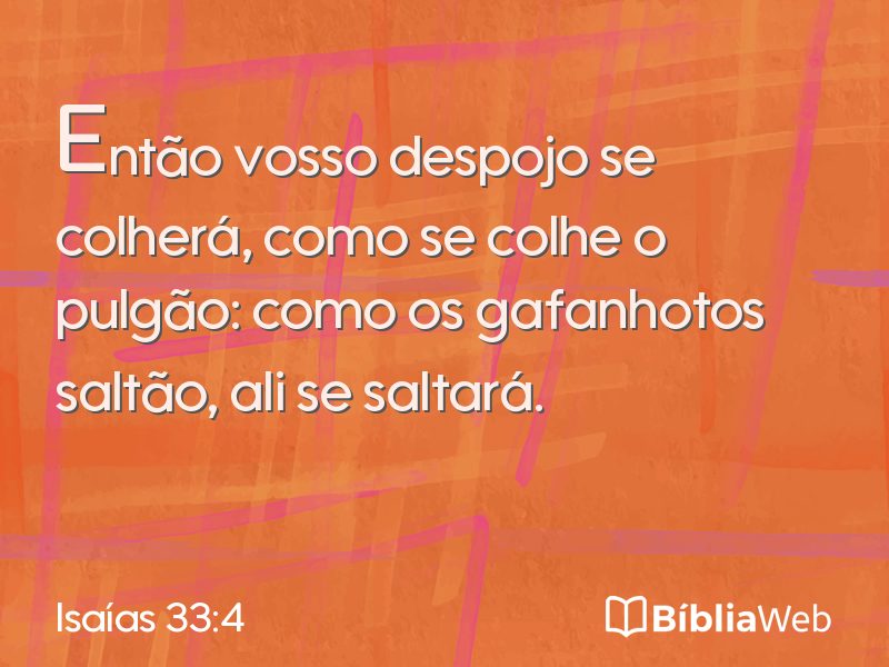 Isaías 33:4 em imagem para compartilhar