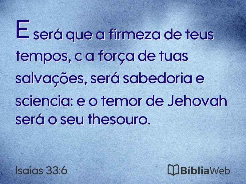 Isaías 33:6 em imagem para compartilhar