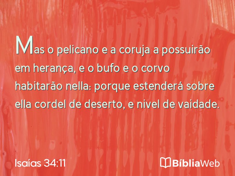 Isaías 34:11 em imagem para compartilhar