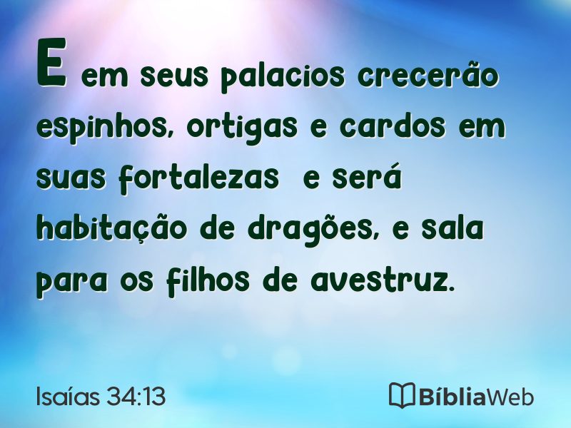 Isaías 34:13 em imagem para compartilhar
