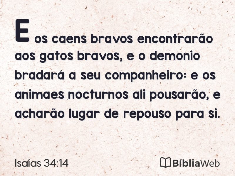 Isaías 34:14 em imagem para compartilhar