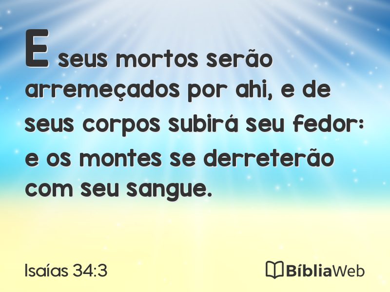 Isaías 34:3 em imagem para compartilhar