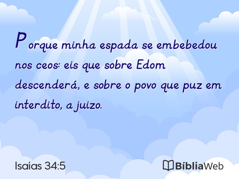 Isaías 34:5 em imagem para compartilhar