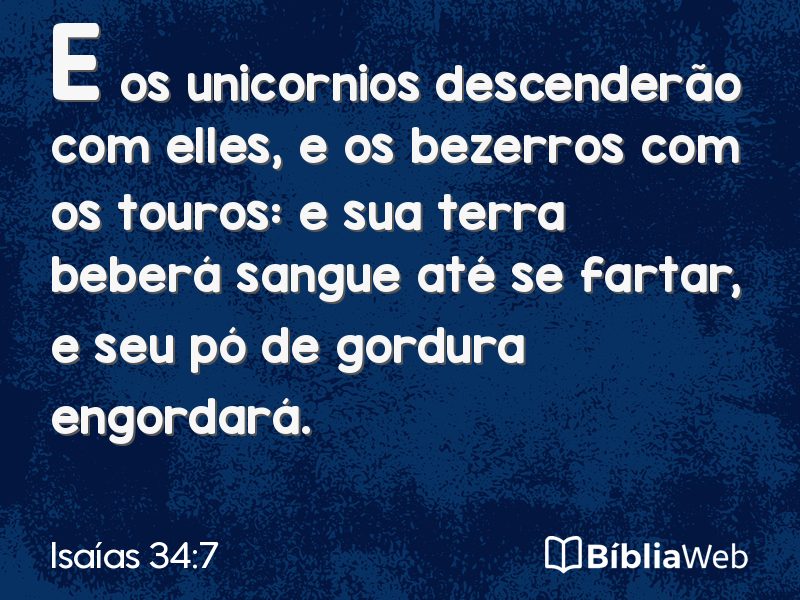 Isaías 34:7 em imagem para compartilhar