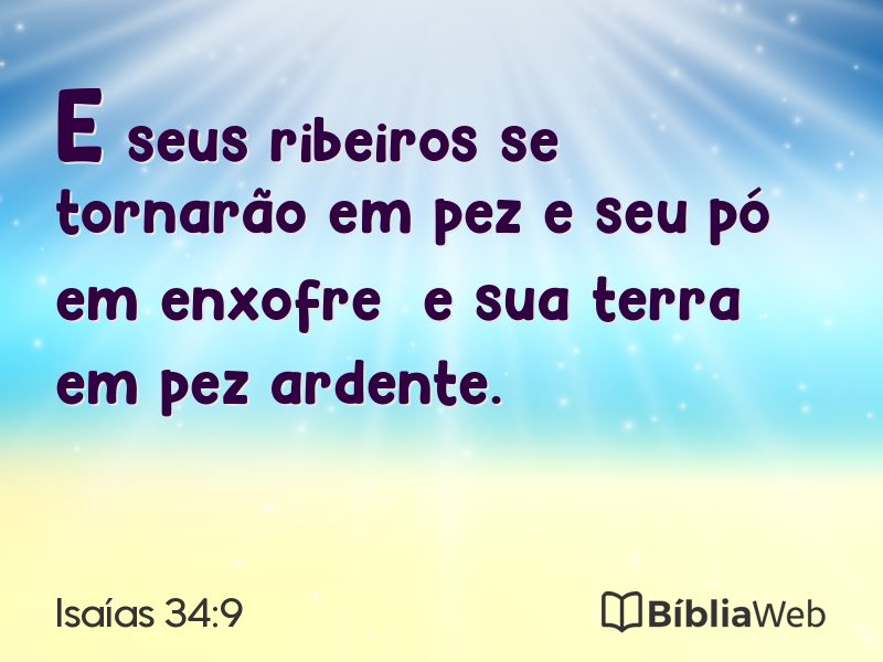 Isaías 34:9 em imagem para compartilhar