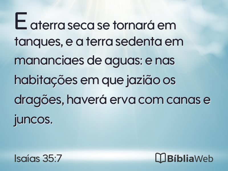 Isaías 35:7 em imagem para compartilhar