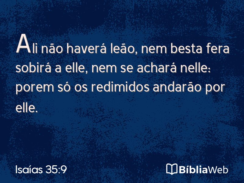 Isaías 35:9 em imagem para compartilhar