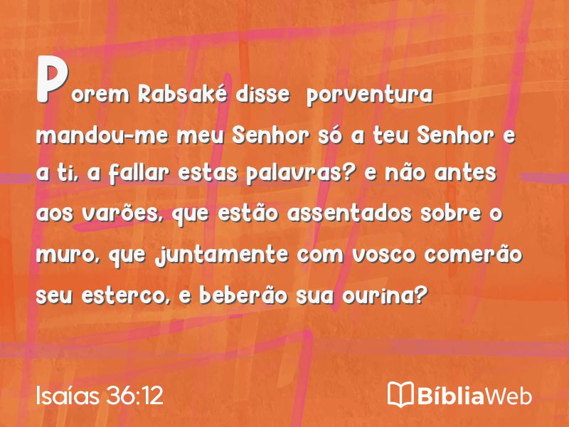 Isaías 36:12 em imagem para compartilhar