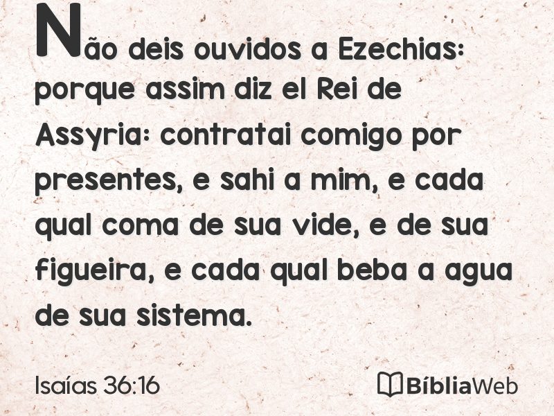 Isaías 36:16 em imagem para compartilhar
