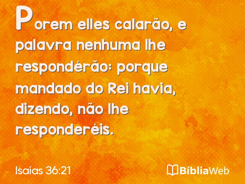 Isaías 36:21 em imagem para compartilhar