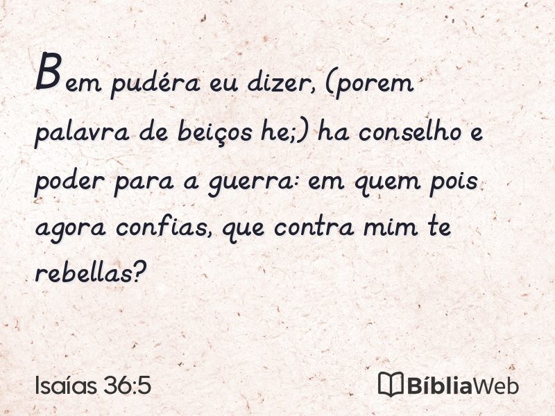 Isaías 36:5 em imagem para compartilhar