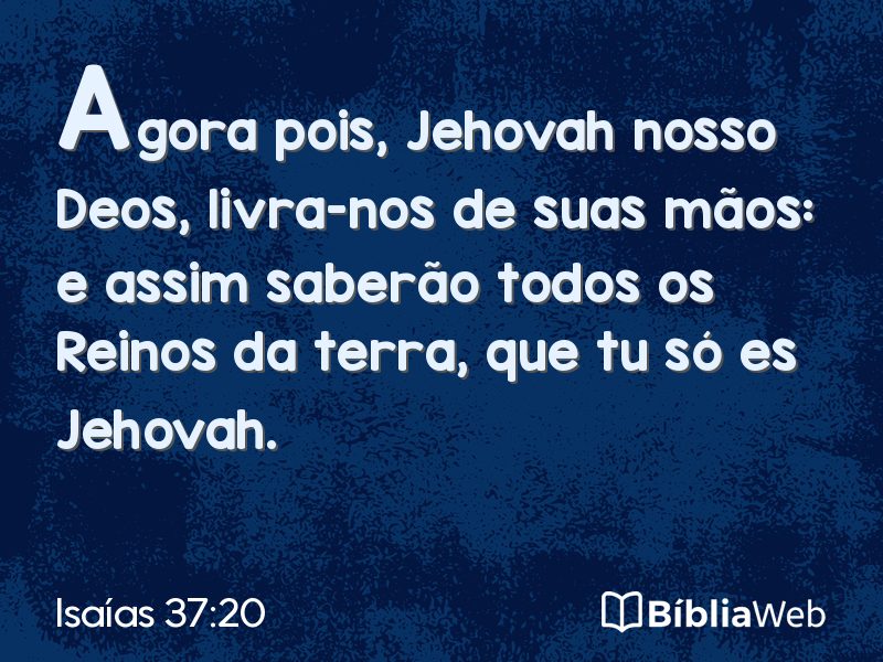 Isaías 37:20 em imagem para compartilhar