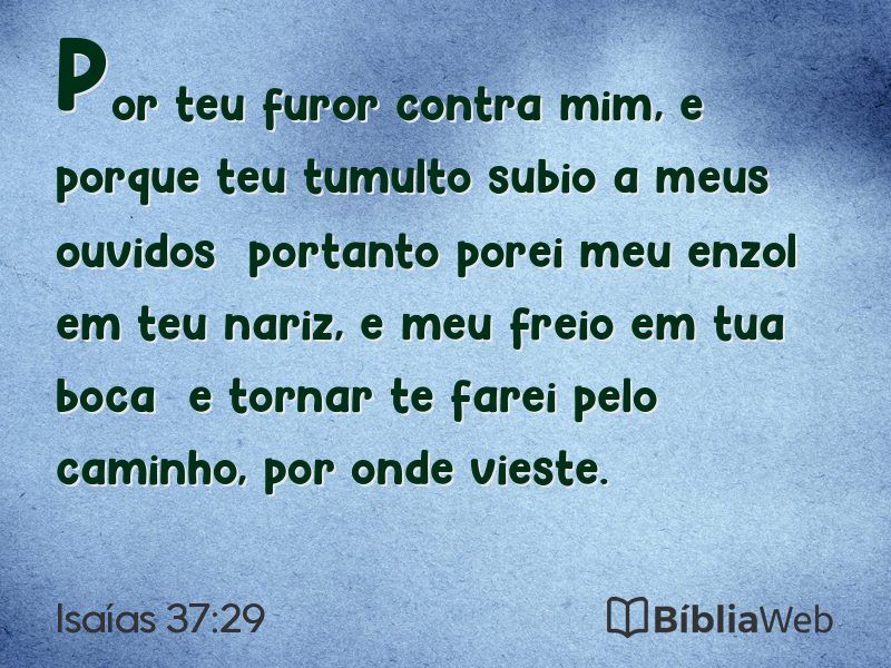 Isaías 37:29 em imagem para compartilhar
