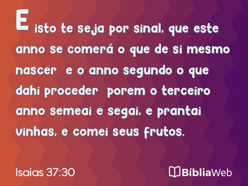 Isaías 37:30 em imagem para compartilhar