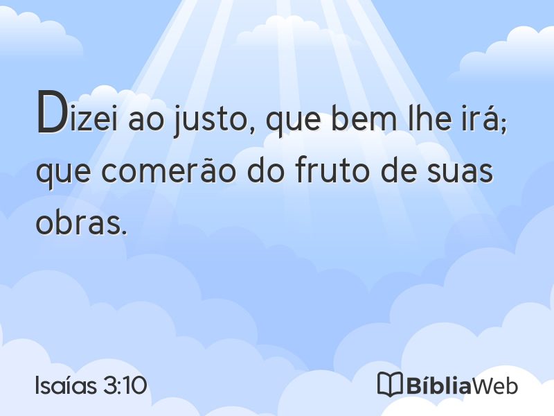 Isaías 3:10 em imagem para compartilhar