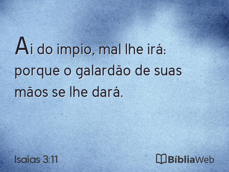 Isaías 3:11 em imagem para compartilhar