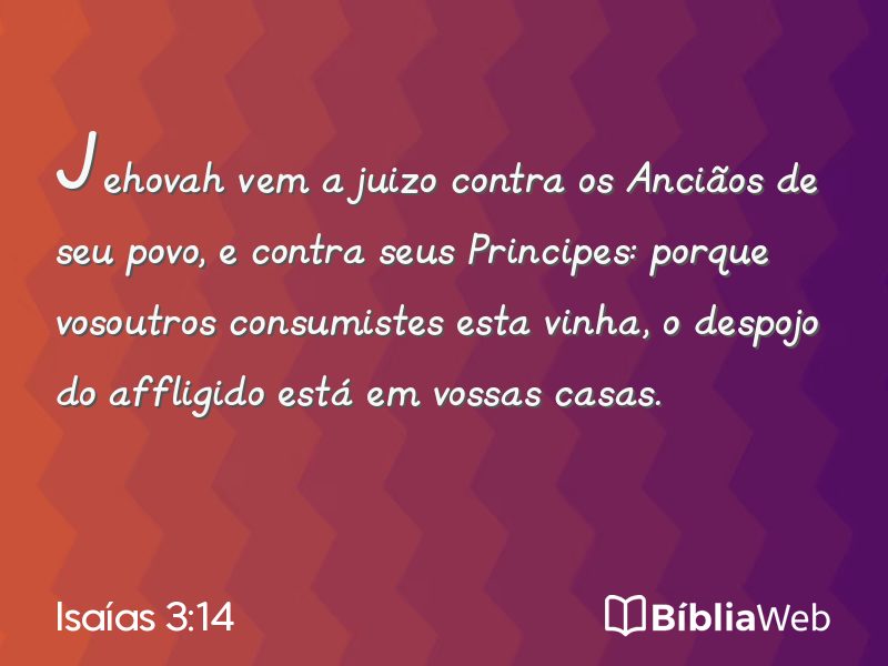Isaías 3:14 em imagem para compartilhar
