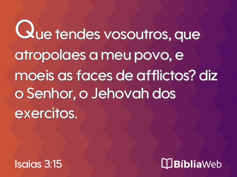 Isaías 3:15 em imagem para compartilhar