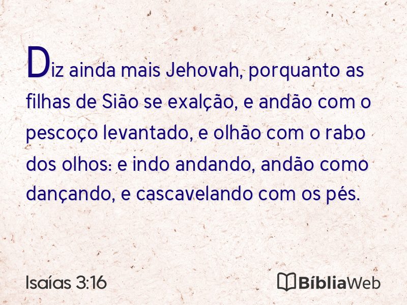 Isaías 3:16 em imagem para compartilhar