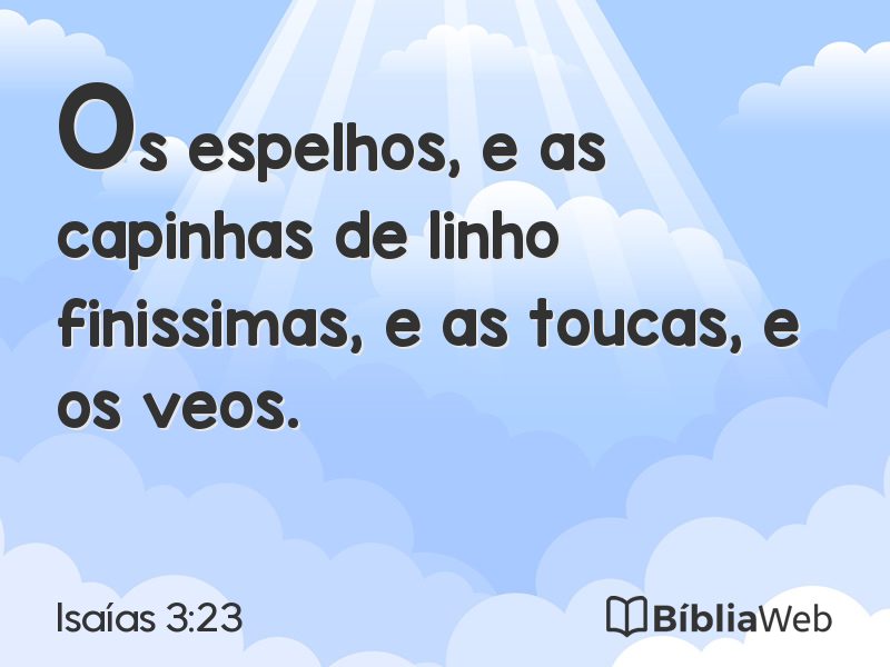 Isaías 3:23 em imagem para compartilhar