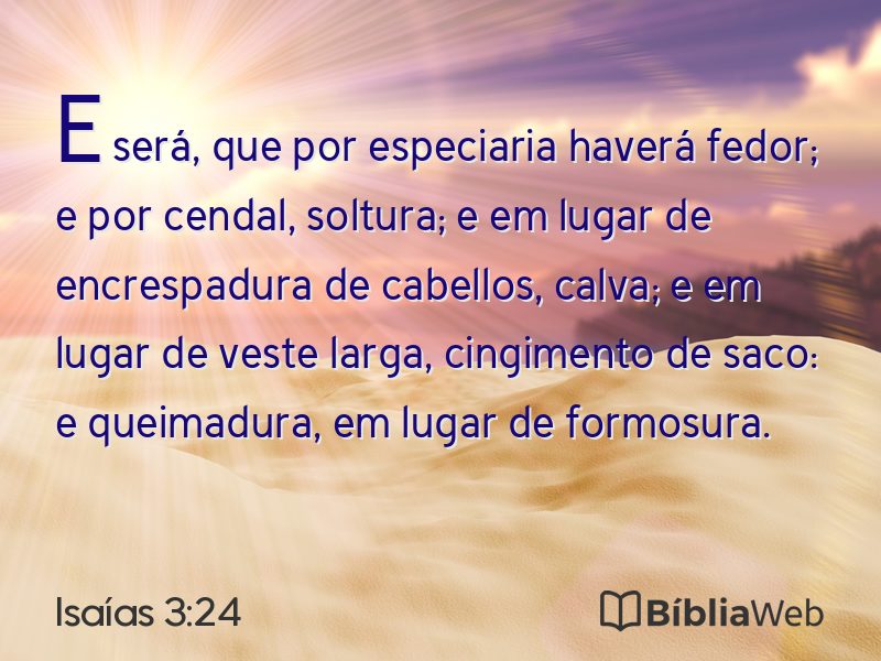 Isaías 3:24 em imagem para compartilhar
