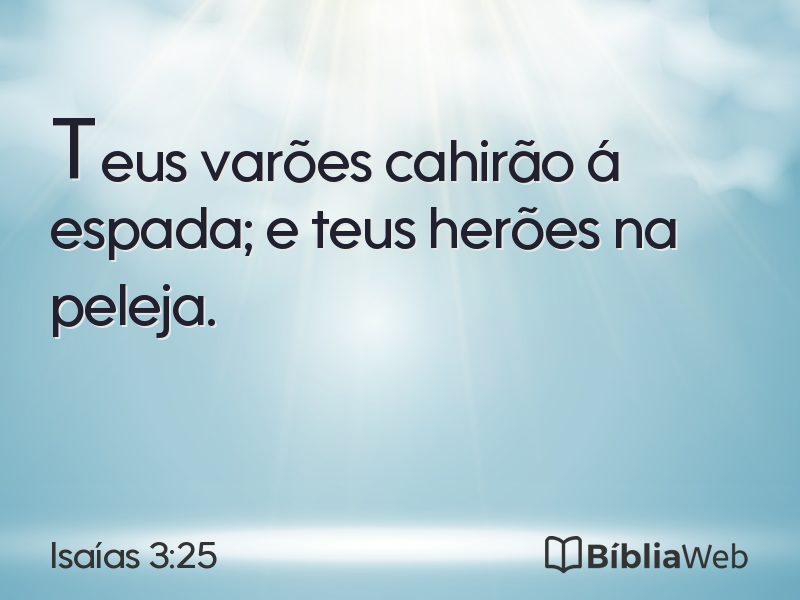 Isaías 3:25 em imagem para compartilhar