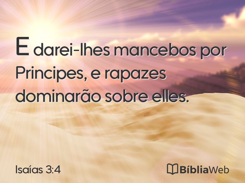 Isaías 3:4 em imagem para compartilhar