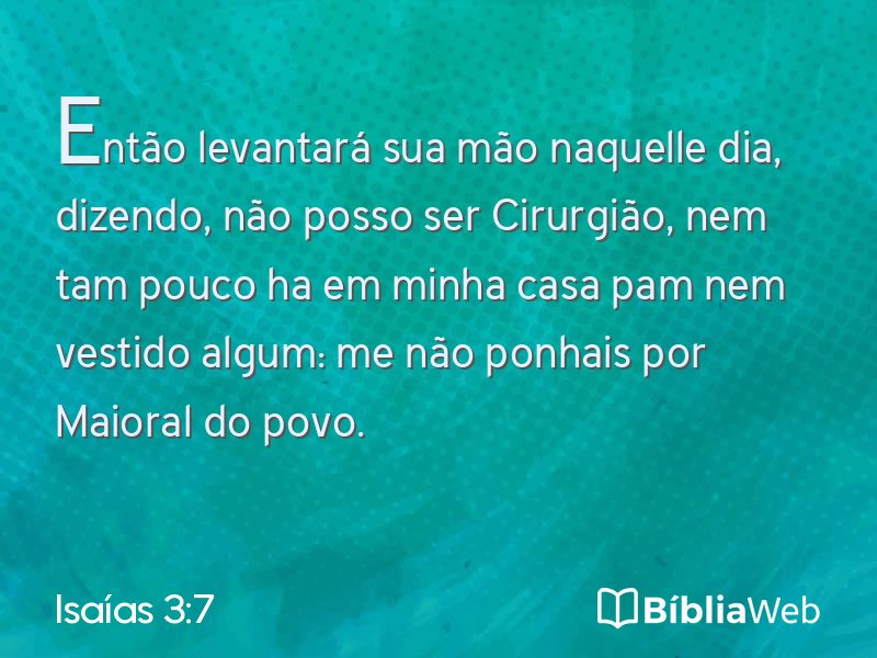 Isaías 3:7 em imagem para compartilhar