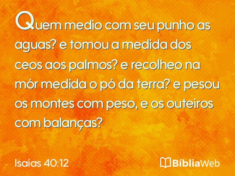 Isaías 40:12 em imagem para compartilhar