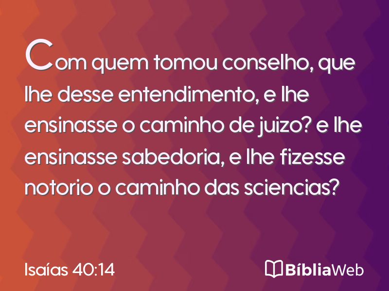 Isaías 40:14 em imagem para compartilhar