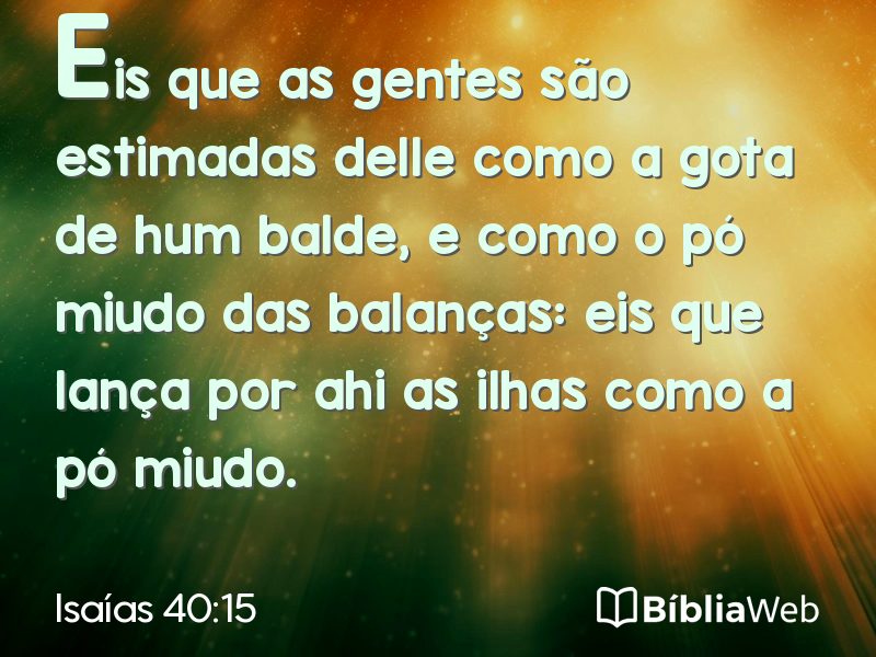 Isaías 40:15 em imagem para compartilhar
